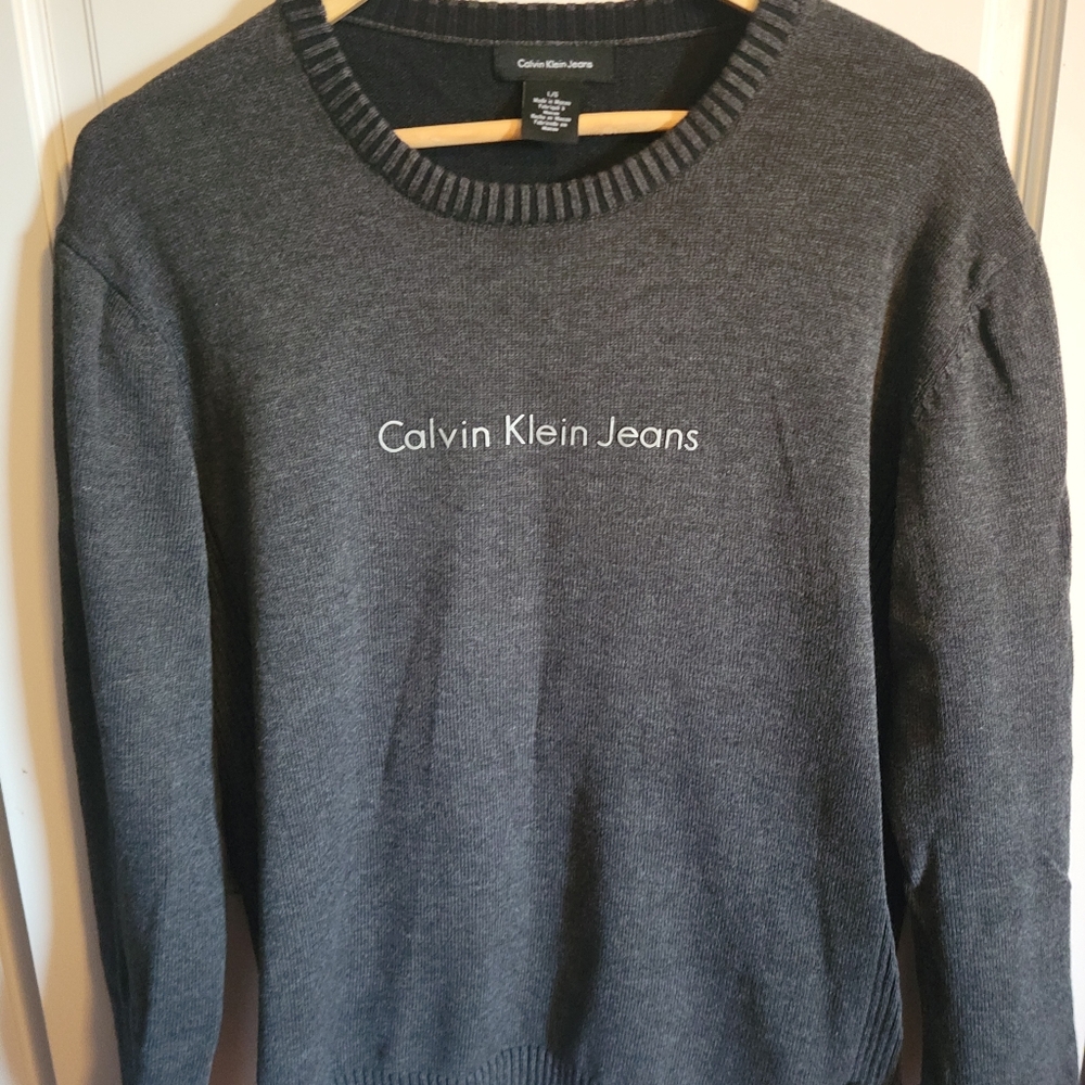Calvin Klein Jeans Men's Charcoal Crewneck Sweater